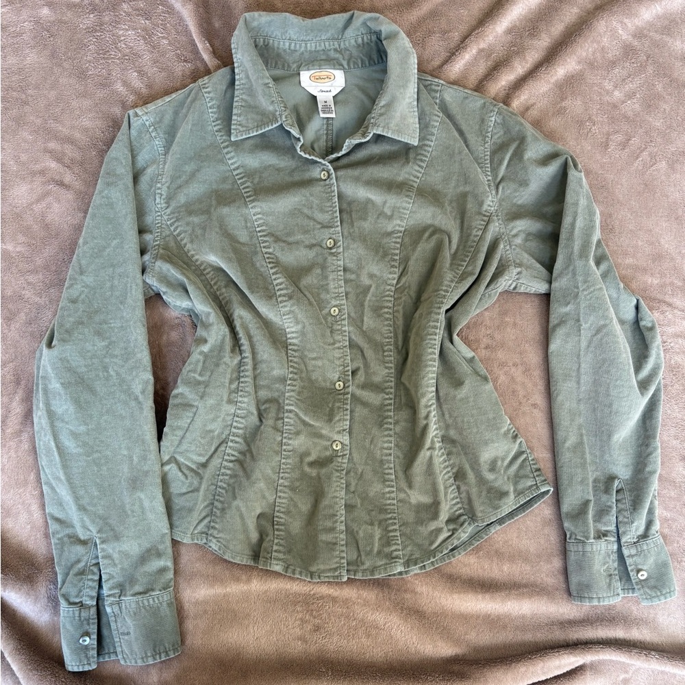 Talbots Olive Cotton Stretch Shirt